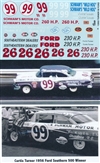 Gofer Racing Curtis Turner 1956 Ford Southern 500 Winner Decal Sheet (1/25)