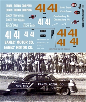 Gofer Racing Curtis Turner 1950 Oldsmobile Decal Sheet (1/25)