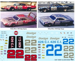 Gofer Racing 1969 Bobby Allison Dodge Race Car Decal Sheet (1/25)
