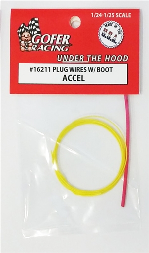 Engine Plug Wiring with Plug Boot Material (1:24-1:25) Accel "Yellow Wiring with Red Plug Boot Material"
