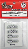 Race Car Instrument Panel and Gauges - Diecut Plastic "Gray # 4" (1:24-1:25)