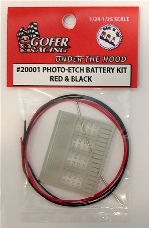 Photo Etch Battery Kit Red and Black (1:24-1:25)