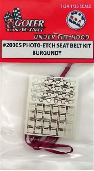 Photo Etch Seat Belts with Burgundy Ribbon Belts  (1:24-1:25)