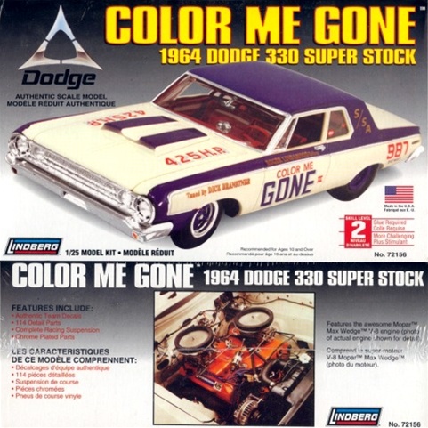 Auto World Legends Color Me Gone '64 Dodge 330 Super Stock ThunderJet Chassis 