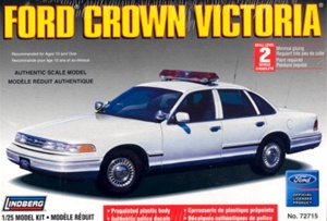 1996 Ford Crown Victoria Plain White Car with MX-7000 light bar (Add your own decals) (1/25) (fs)