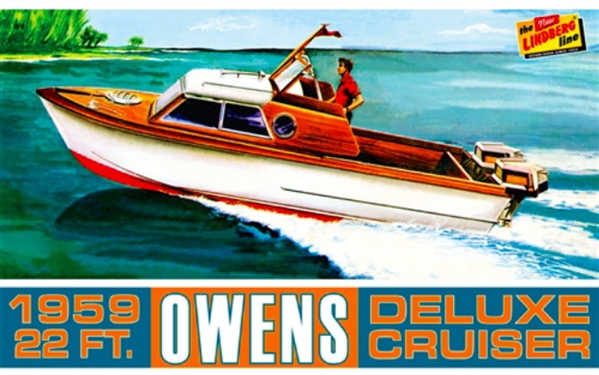 Lindberg 1/25 1959 Owens 22' Deluxe Cruiser Boat Plastic Model Kit 222 Hl222 for sale online 
