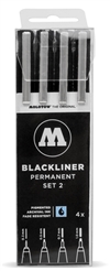 Molotow Blackliner Permanent Pen Set 2 (set of 4) (.3, .5, .7, 1mm)