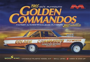 1965 AF/X Plymouth Satellite "Golden Commandos" Altered Wheelbase Drag Race Car (1/25) (fs) <br> <span style="color: rgb(255, 0, 0);">Back in Stock</span>
