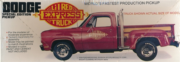 78 Dodge D100 Pickup Truck 1/25 Lil Red Express 360 motor engine V8 chrome lots 