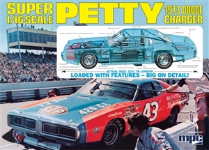 Richard Petty Dodge Charger Stock Car (Body Molded in Petty Blue)  (1/16) (si)