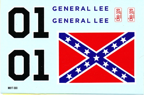 1:25 scale General Lee Decals