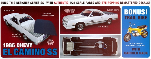 MPC 888 1986 Chevy El Camino SS with Trail Bike  model kit 