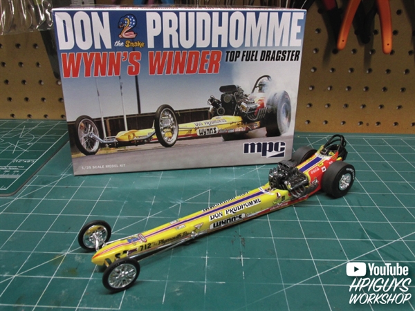 WOW!Curved SNAKE RACE CAR DRAG RACING Yellow Feather DRAGSTER Don Prudhomme