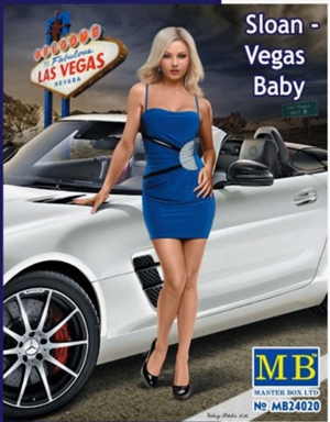 Sloan "Vegas Baby" A Modern  Pin-Up Girl Wearing Mini-Dress Posing with Hand on Hip  (1/24)