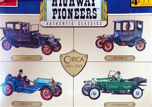 Highway Pioneers Set Circa 1911-1915: 1911 Rolls, 1913 Mercedes, 1914 Stutz, and 1915 Ford "T" (1/32) (fs)