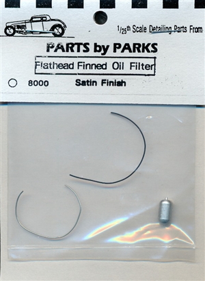 Flathead Long Finned Oil Filter Satin Finish Turned Aluminum (1/25 or 1/24)