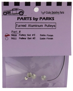Turned Aluminum Pulleys (Set # 1) Satin Finish 4 Pulleys with Belt (1/25 or 1/24)