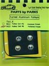 Turned Aluminum Pulleys (Set # 4) Polished Finish 4 Pulleys with Belt (1/25 or 1/24)