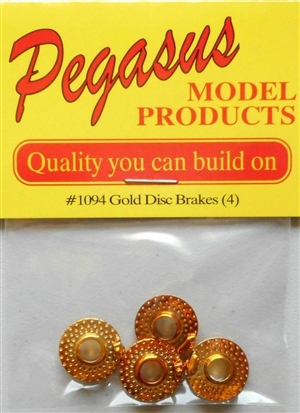 Disc Brakes with Calipers 19" (Gold Plated) (Set of 4) (1/25)