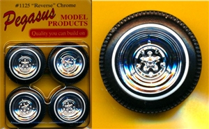 Reverse Chrome Wheels with Whitewall Tires (Set of 4) (1/25)