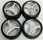 3-Spoked Chrome Rims with Tires (Set of 4) (1/25)