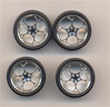 Swirl Star  rims with tires - chrome