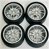 M5's Silver Rims with Tires (Set of 4) (1/25)