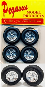 Ansen Style Slotted Wheels with Standard Tires (Set of 4) (1/25)