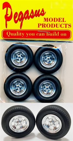 Ansen Style Slotted Wheels with Standard Tires (Set of 4) (1/25)