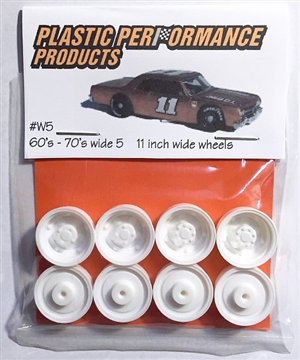 1960's -1970's Wide 5's 11" wheels (molded white) (set of 4 with inner wheels) 1/25