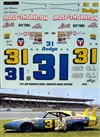 Jim Vandiver 1969 Dodge Daytona #31 Decal (1/25)