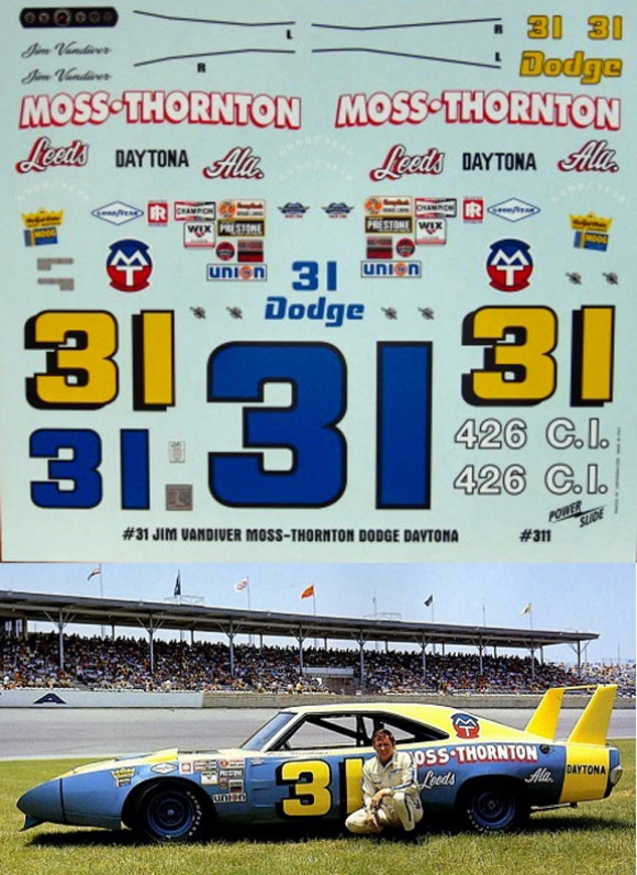 Legends of Racing 1969 Dodge Charger Daytona  Jim Vandiver # 31 NASCAR Vintage