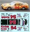 1986 #94 Eddie Bierschwale "Kodak Film" Pontiac 2 + 2  Decals (1/24)