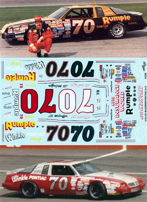 1987 #70 J.D. McDuffie "Rumple Winkle" Pontiac 2 + 2  Decals (1/24)