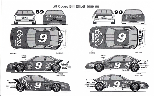 1989 BILL ELLIOTT #9  MELLING 1/64 SCALE CAR IN A BAG 