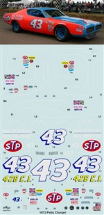 1972-73 #43 Richard Petty "STP" Charger Decals (1/25)