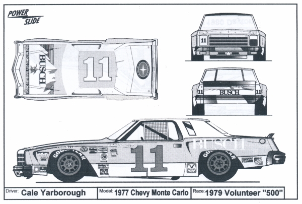 NASCAR DECAL #11 BUSCH BEER 1979/80 OLDSMOBILE MONTE CARLO CALE YARBROUGH 1/25 
