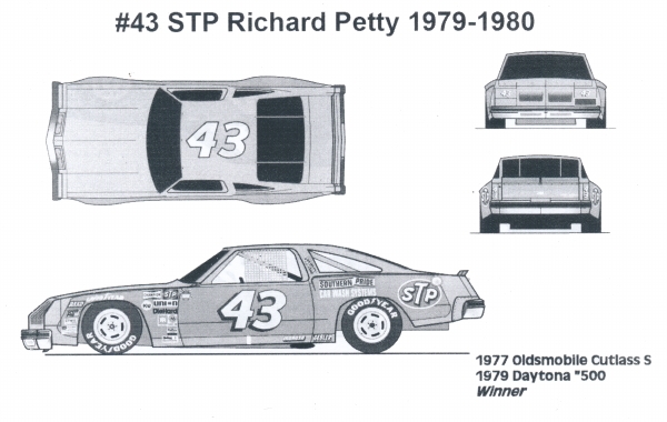 CD_3623-C #42 Kyle Petty  1978 STP Valvoline Dodge Magnum   1:32 scale DECALS