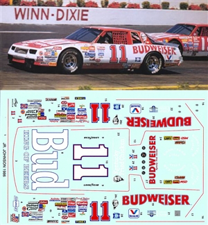 #11 Budweiser Darrell Waltrip 1986 Decal Sheet
