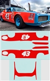 1973 Petty Charger Vermilion Red Powerslide Decals (1/25)