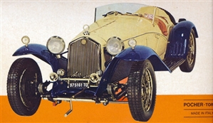 Pocher 1/8 1932 Alfa Romeo Spider de Tourisme Gran Sport Métal Affichage Plaque 