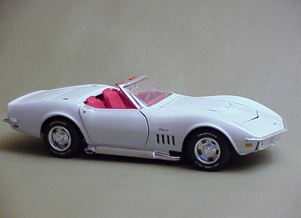 1969 Corvette White W Red Interior Cannadays Ltd Ed 1 18 Rare Diecast Fs