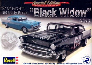 1957 Chevy 150 Sedan 'Black Widow' (2 'n 1) (1/25)  (fs)