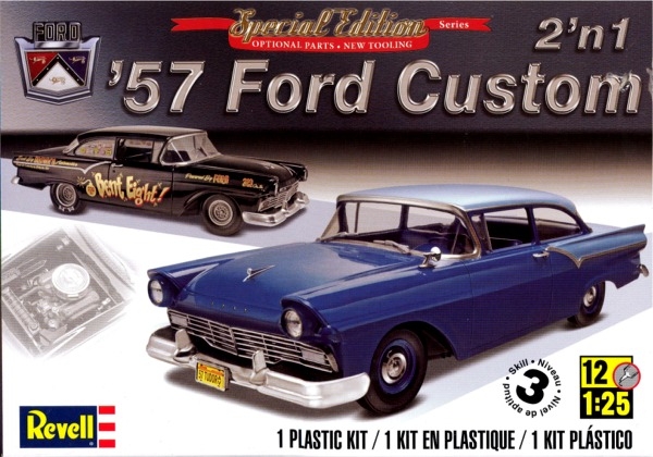 Revell 1/25 1957 Ford Custom model kit 2'n1 RMX4283-W 