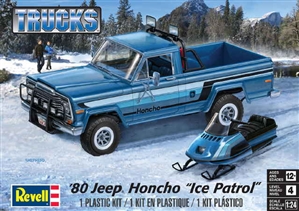 1980 Jeep Honcho with Arctic Cat Snowmobile  (1/24) (fs)