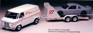 1980's Chevy Van  with Dual Axel Racecar Trailer (1/25) (fs)