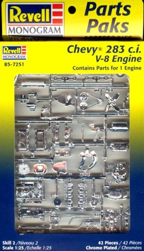 1960's Chevy 283 c.i. V-8 Engine (2 'n 1) Stock or Blown (1/25) (fs)