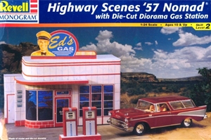 1957 Nomad with Die-Cut Diorama Gas Station (1/24) (fs)