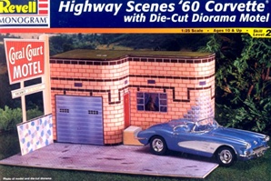 1960 Corvette 'Rt. 66' with Die-Cut Diorama Motel (1/25) (fs)