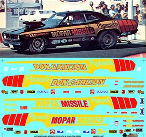 DUSTER'S LAST STAND  NHRA DRAG Plymouth Duster 1/32nd Waterslide Decals